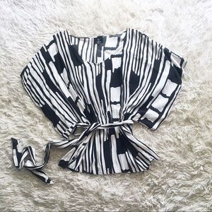 Black and White Blouse